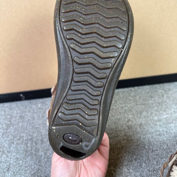 UGG Cove Brown Leather Winter Shearling Ankle Boots Size 6 - Picture 6 of 7